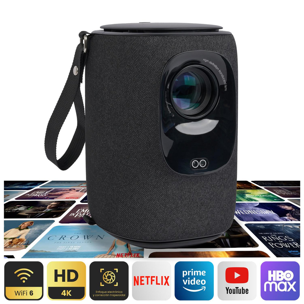 Proyector portátil Levo Nova HD con WiFi y Bluetooth para cine en casa y presentaciones en Chile