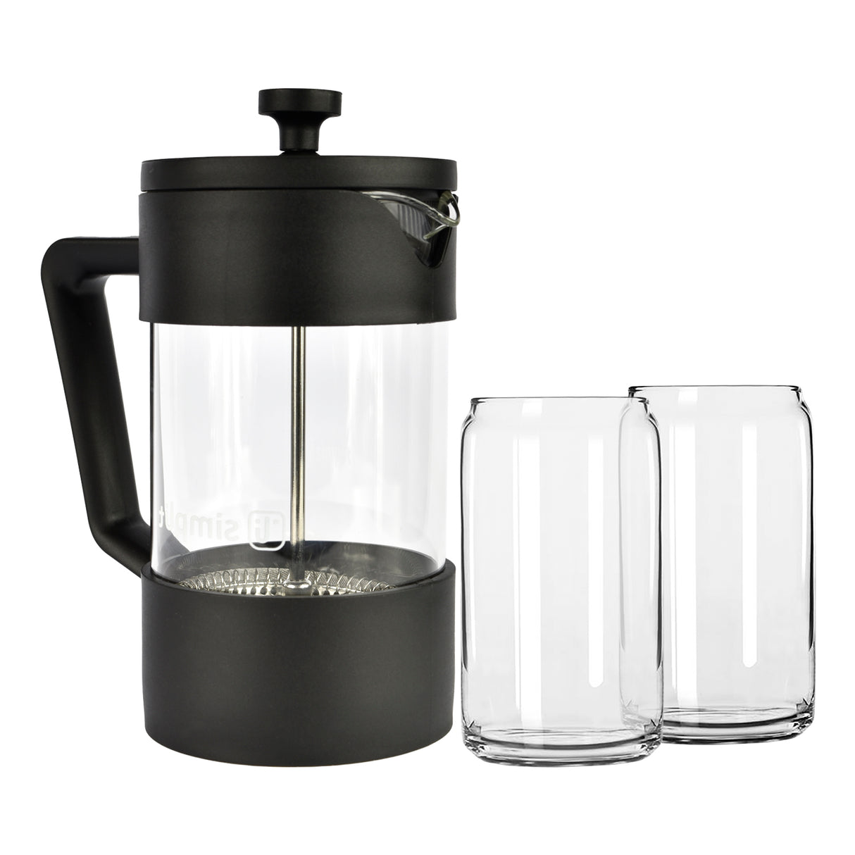 Pack Cafetera Francesa 600ml + Set 2 Vasos 550ml Simplit