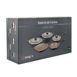 Kit Batería Cocina 8 Pza + Set 12 Utensilios Calipso Simplit