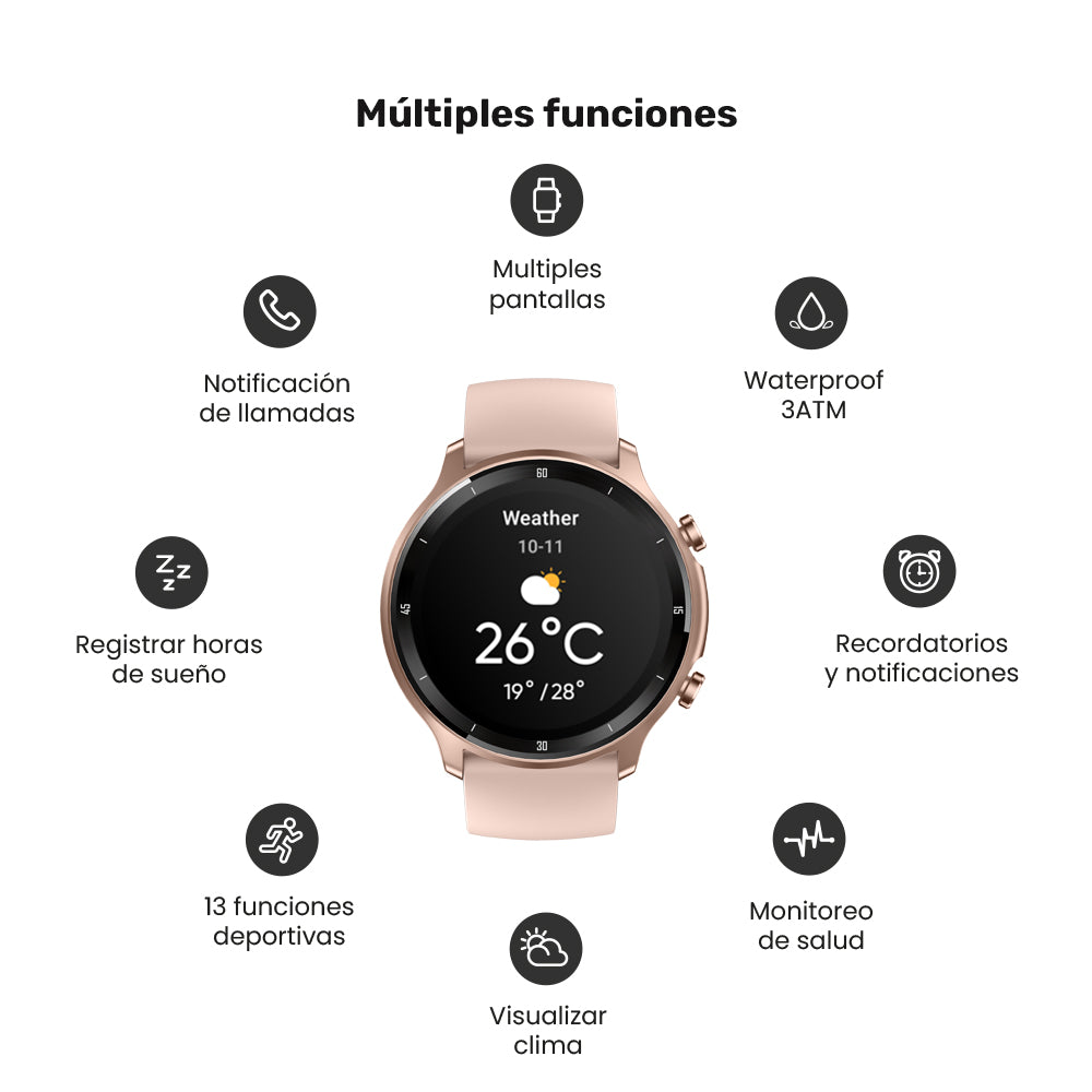 Pack Smartwatch Runner 219 Pink + Audífono RM5 Lhotse