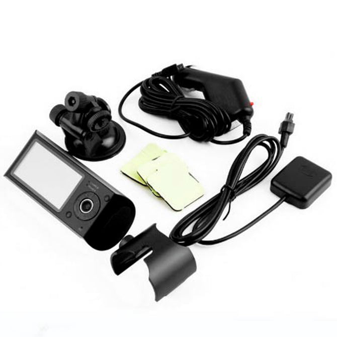 Cámara De Video Camtek R300 Dvr Hd Doble Auto Gps