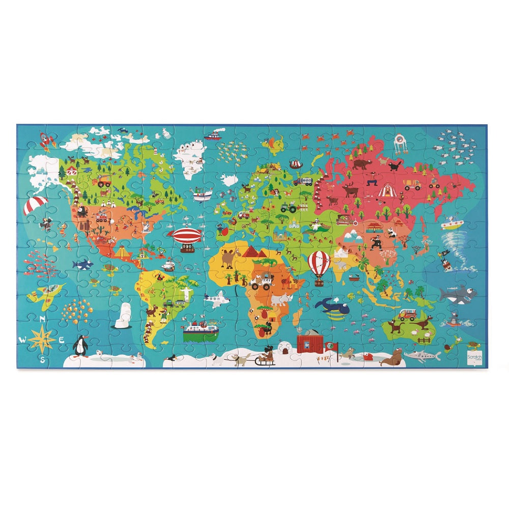 Puzzle 150Pcs Mapa Del Mundo Scratch Europe