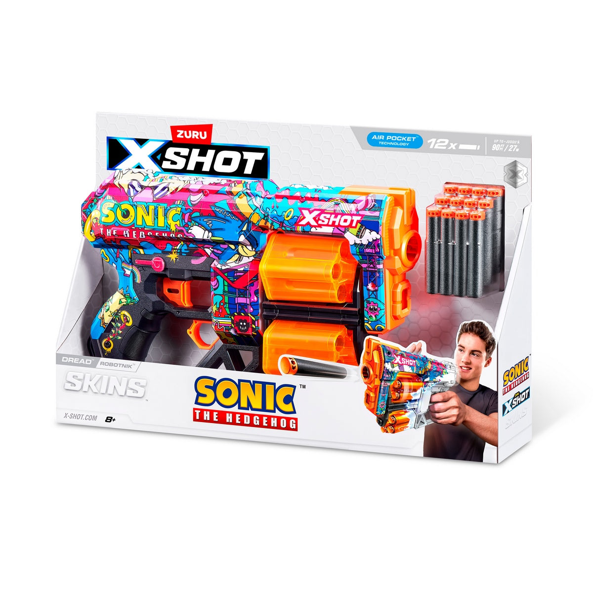 Lanzador Skin Sonic Con 12 Dardos X-Shot