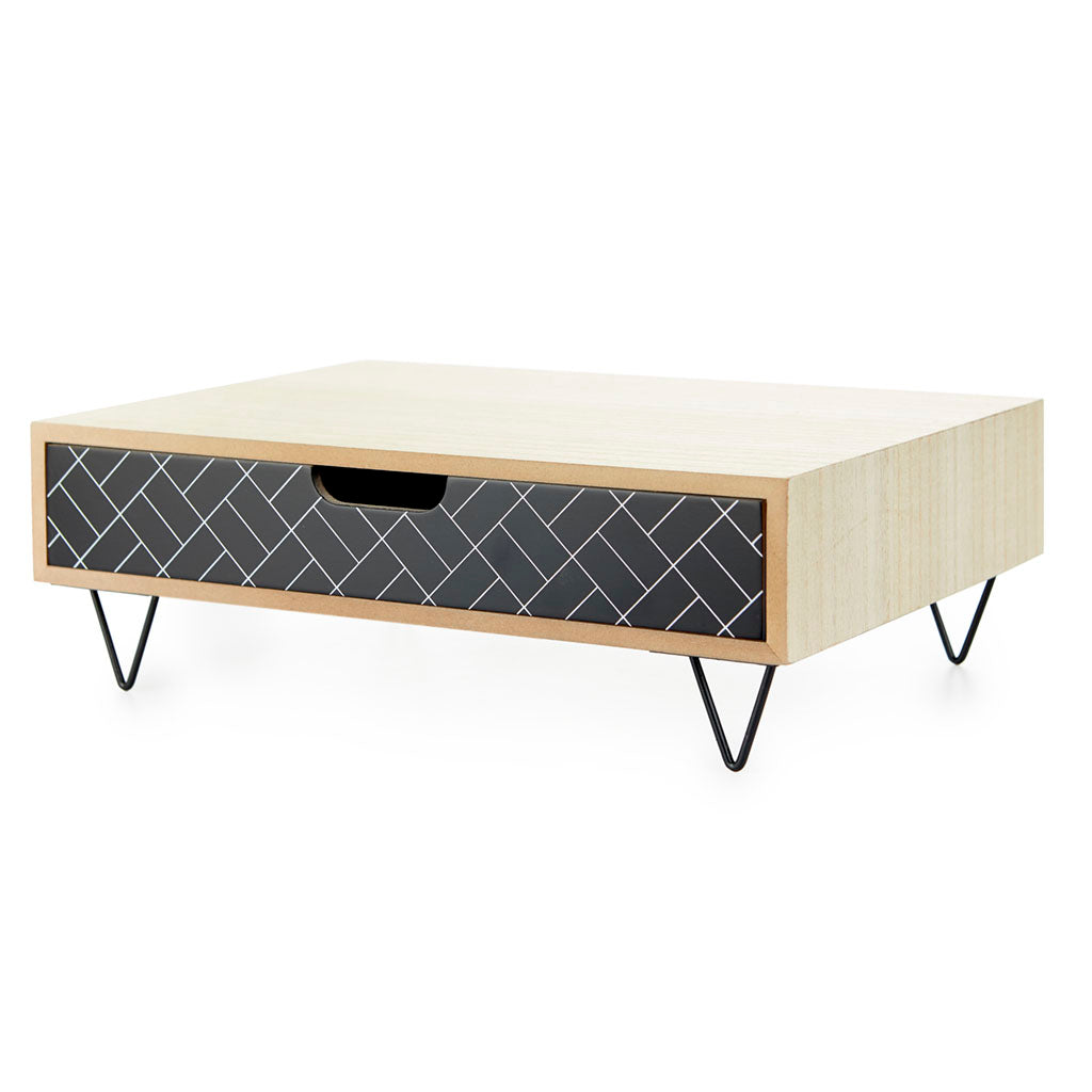 Base Soporte Monitor Nordik Mdf Pattern Negro Balvi