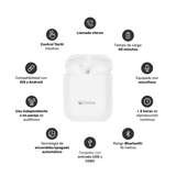 Audífonos Lhotse Bluetooth Inalámbrico Rm12 Blanco