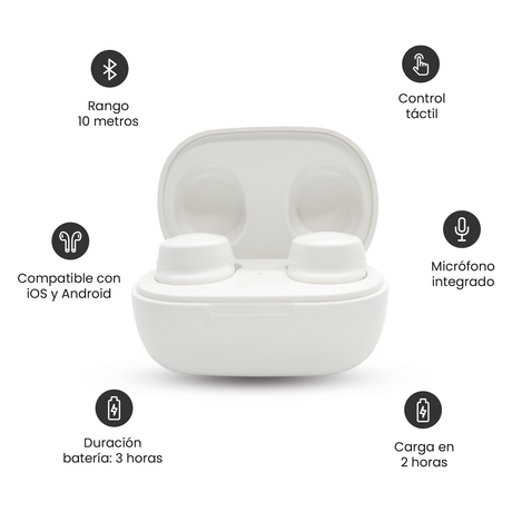 Audífonos in-ear Bluetooth Inalámbrico Lhotse Buds Jam White