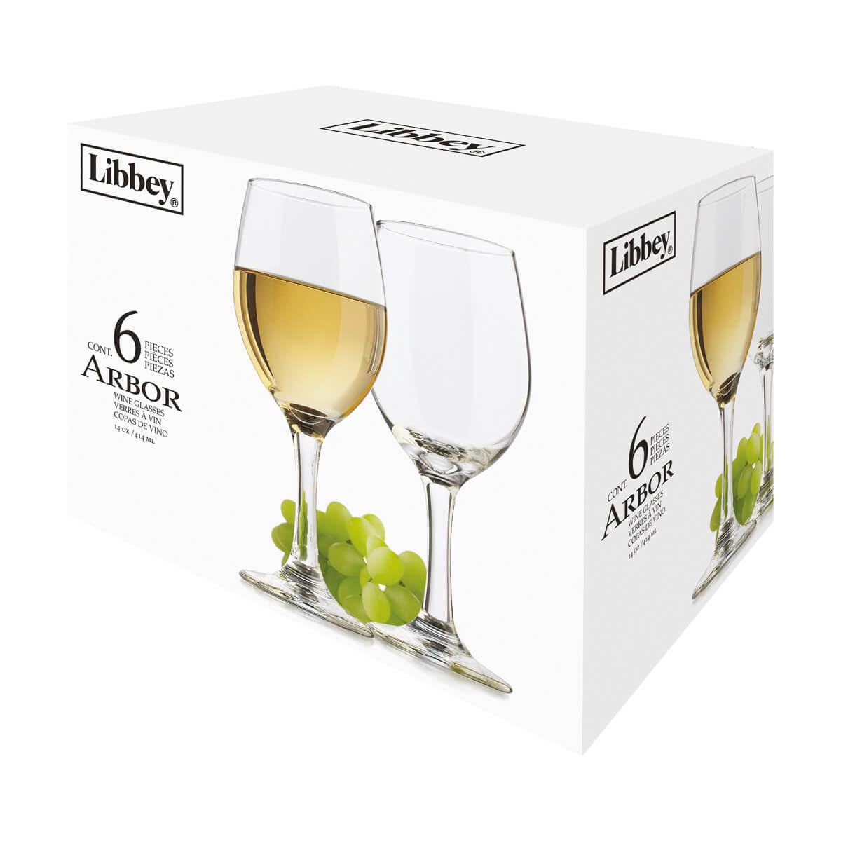 SET 6 COPAS DE VIDRIO ARBOR VINO 414 ML. LIBBEY