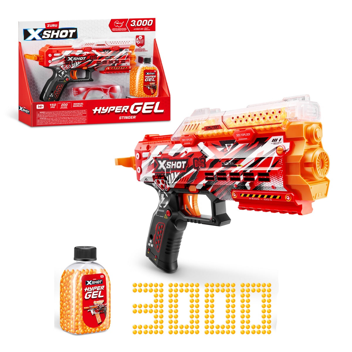 Lanzador De Bolitas X-Shot Pistol Hydrogel Con 3000 Bolitas