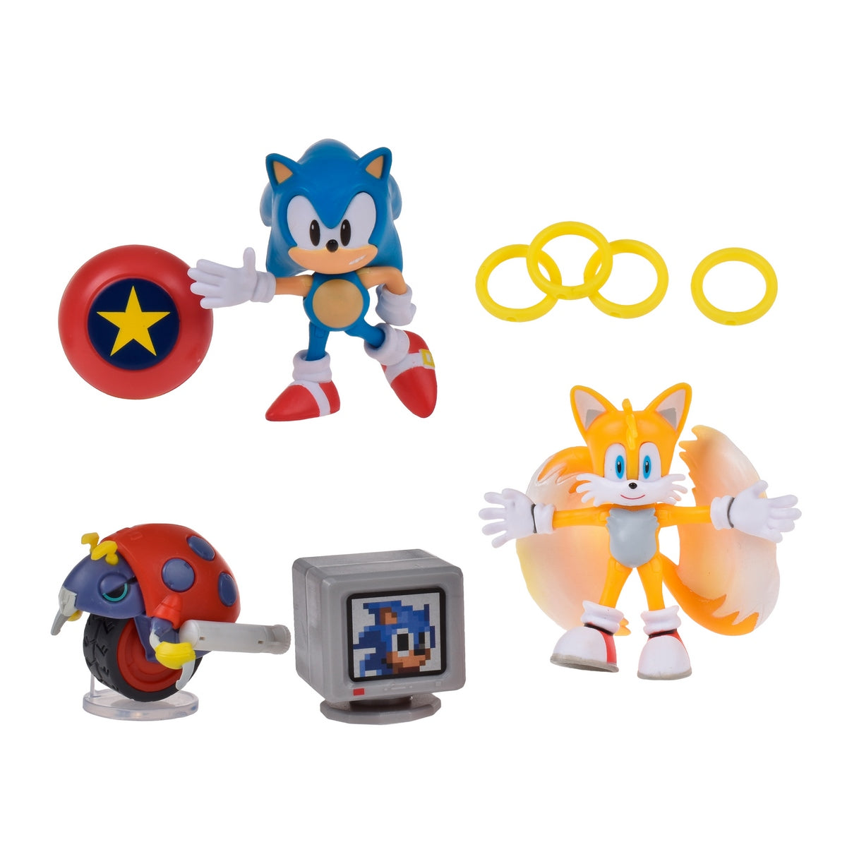 Pack 3 Figuras Sonic De 6 Cms Con Accesorios