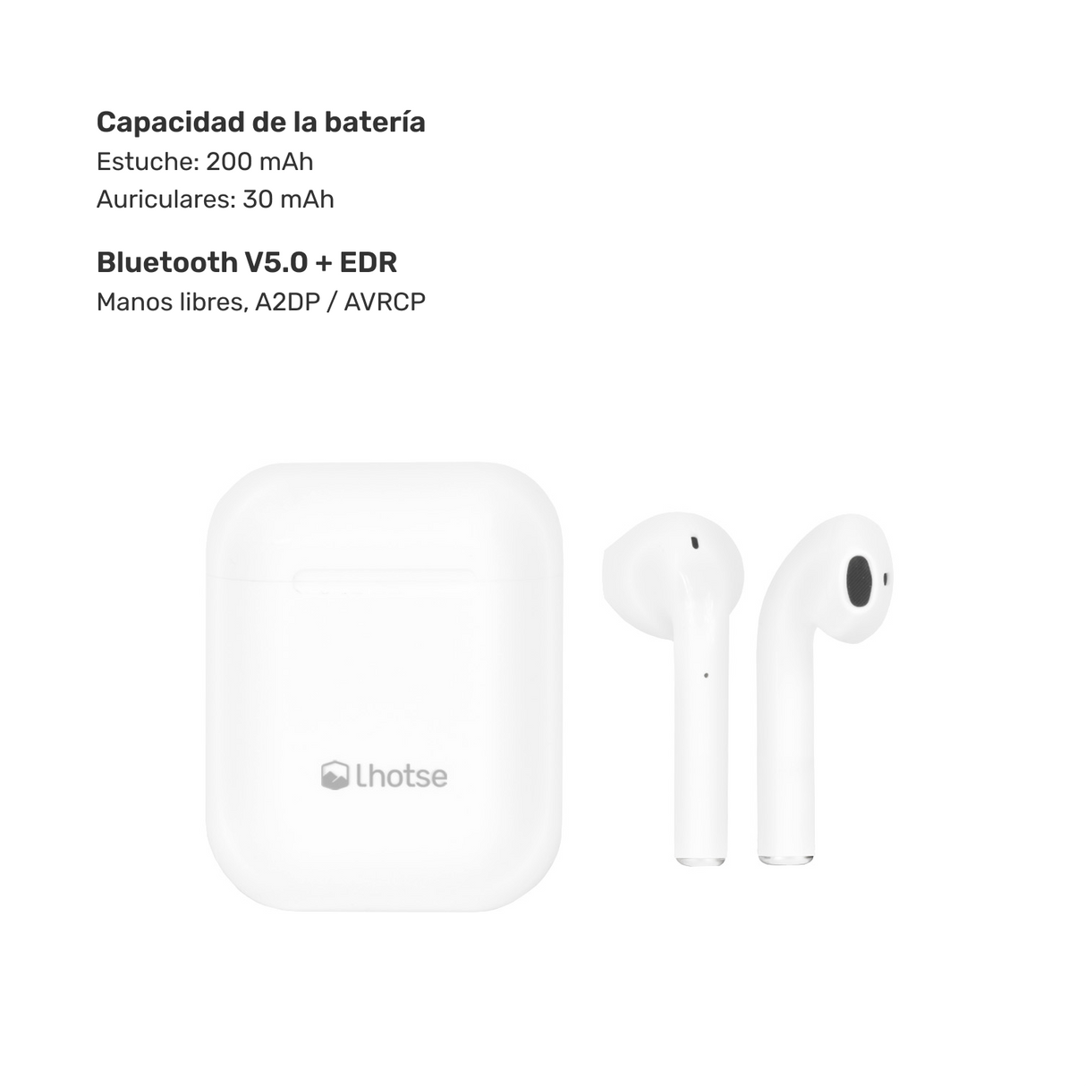 Audífonos Lhotse Bluetooth Inalámbrico Rm12 Blanco