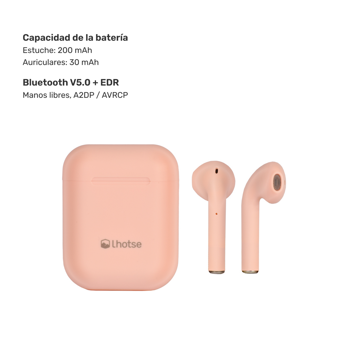 Audífonos Lhotse Bluetooth Inalámbrico Rm12 Rosado