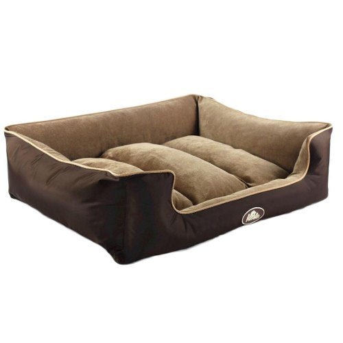 Cama Reversible Doble Color Perro Talla L Café Mascan