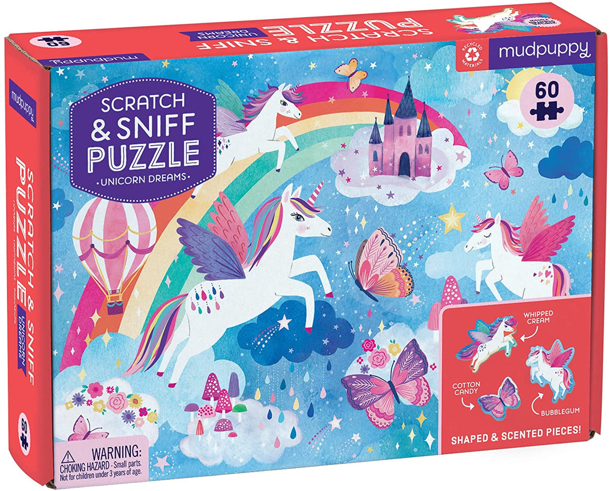 Puzzle 60Pcs Rascar Y Oler Sueños De Unicornio Mudpuppy