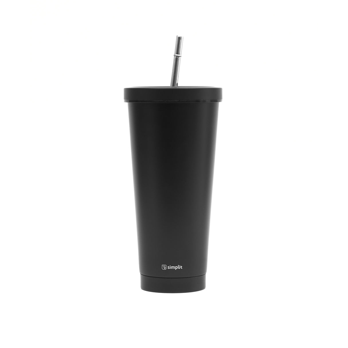 Vaso Térmico Tumbler 750ml con Tapa y Bombilla Negro Simplit