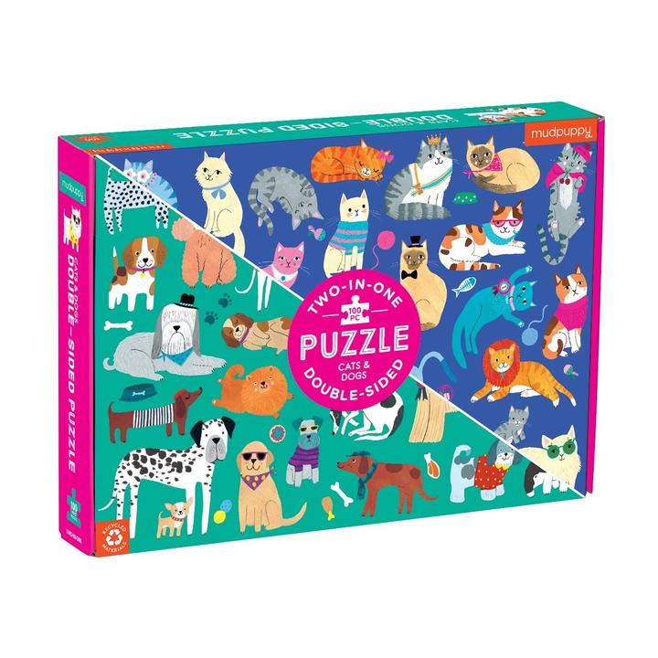 Puzzle 100Pcs Doble Perros Y Gatos Mudpuppy