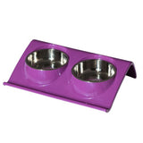 Plato Melamina Doble Z Talla M Morado Perro Mascan