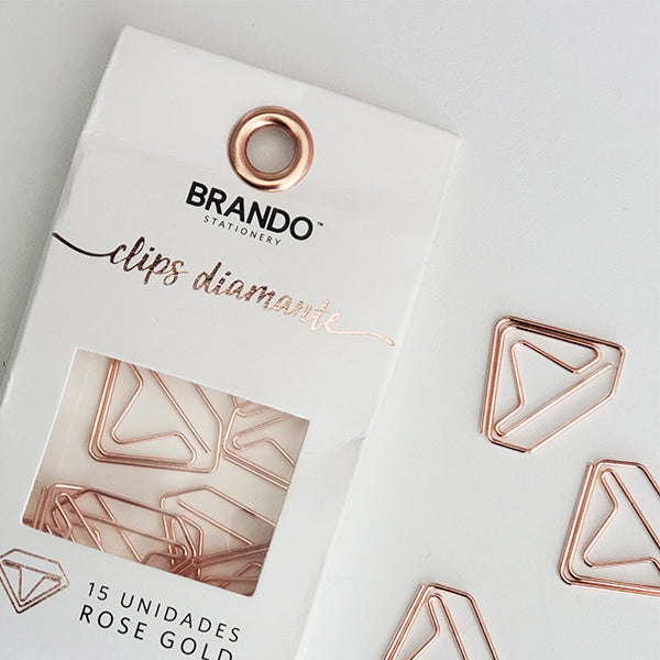 Clip Diseño Diamante Rose Gold 15 U Brando