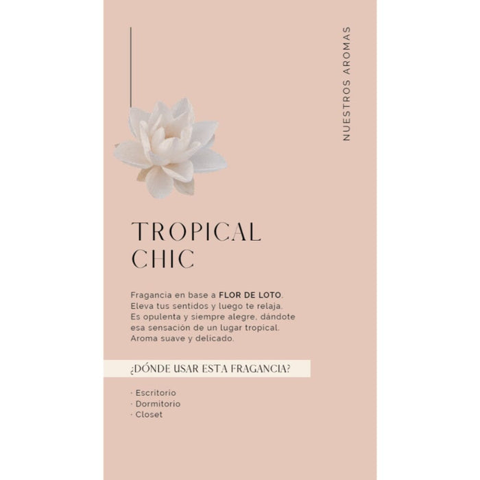 Aceite 30 ml Tropical Chic + Diffuser Blanca Madison