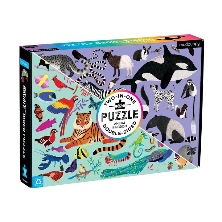 Puzzle 100Pcs Doble Mundo Animal Mudpuppy