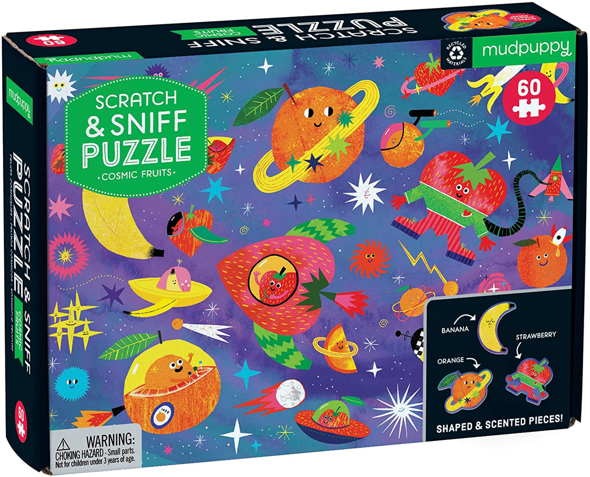 Puzzle 60Pcs Rascar Y Oler Frutas Cosmicas Mudpuppy