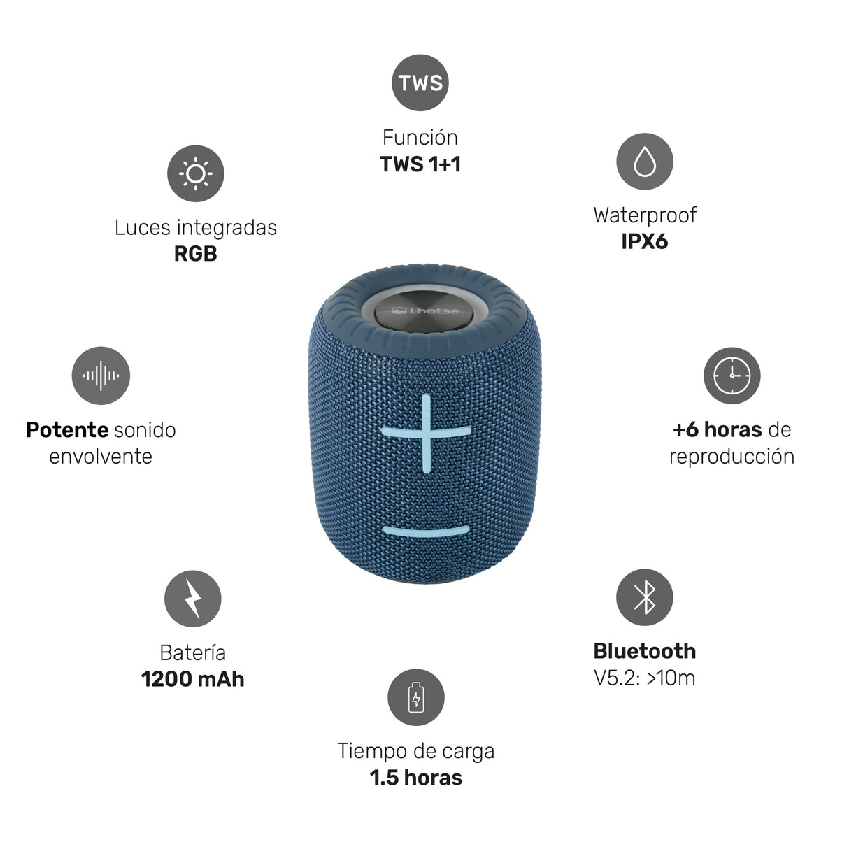 Parlante Portátil Inalámbrico Bluetooth TripGo+ Blue