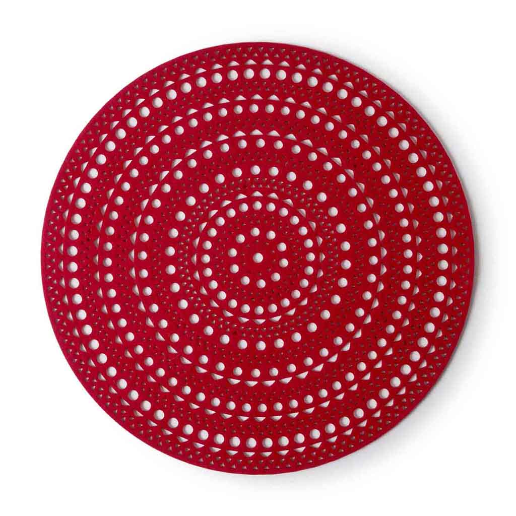 Set 2 Individuales Red Circular Rojo BVS