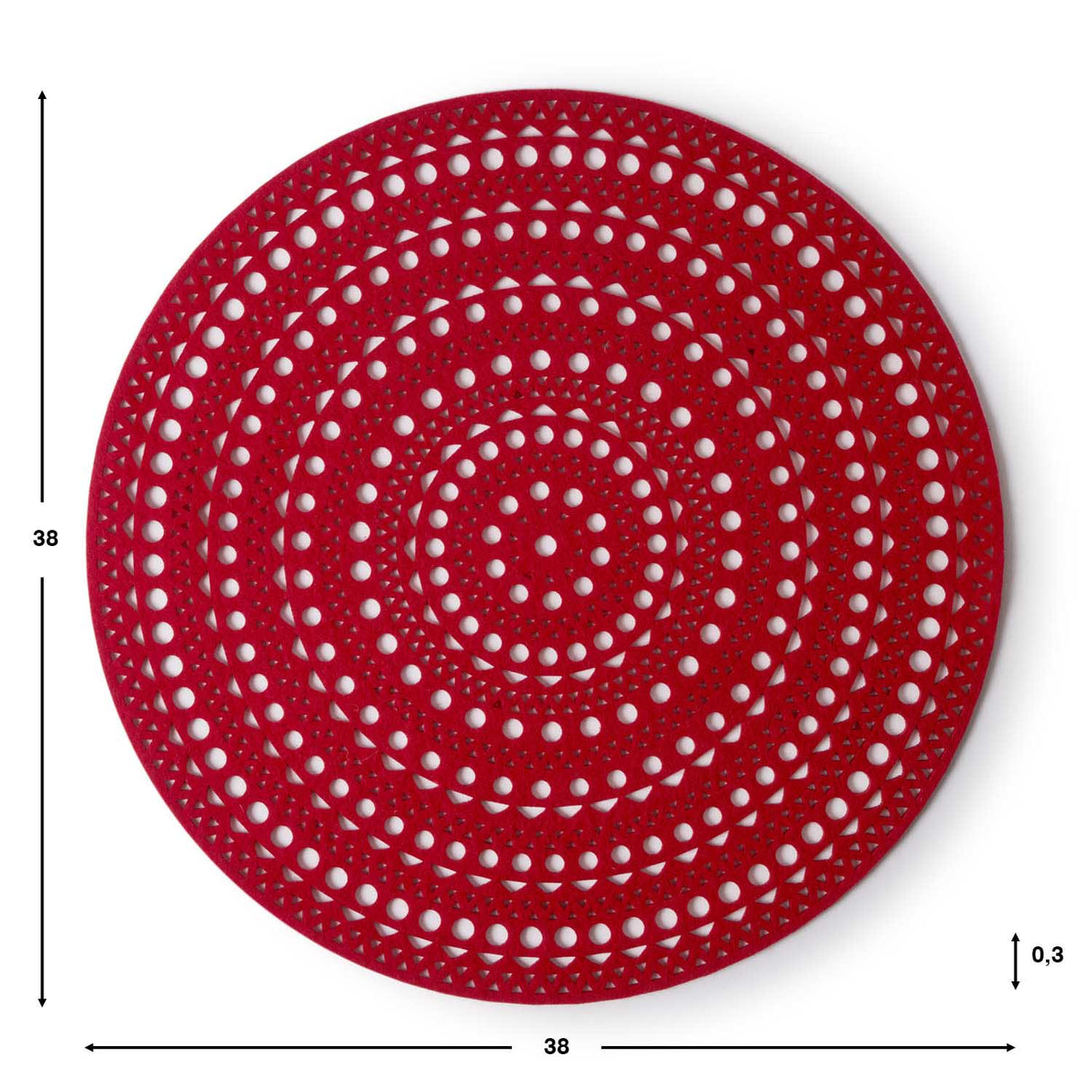 Set 2 Individuales Red Circular Rojo BVS