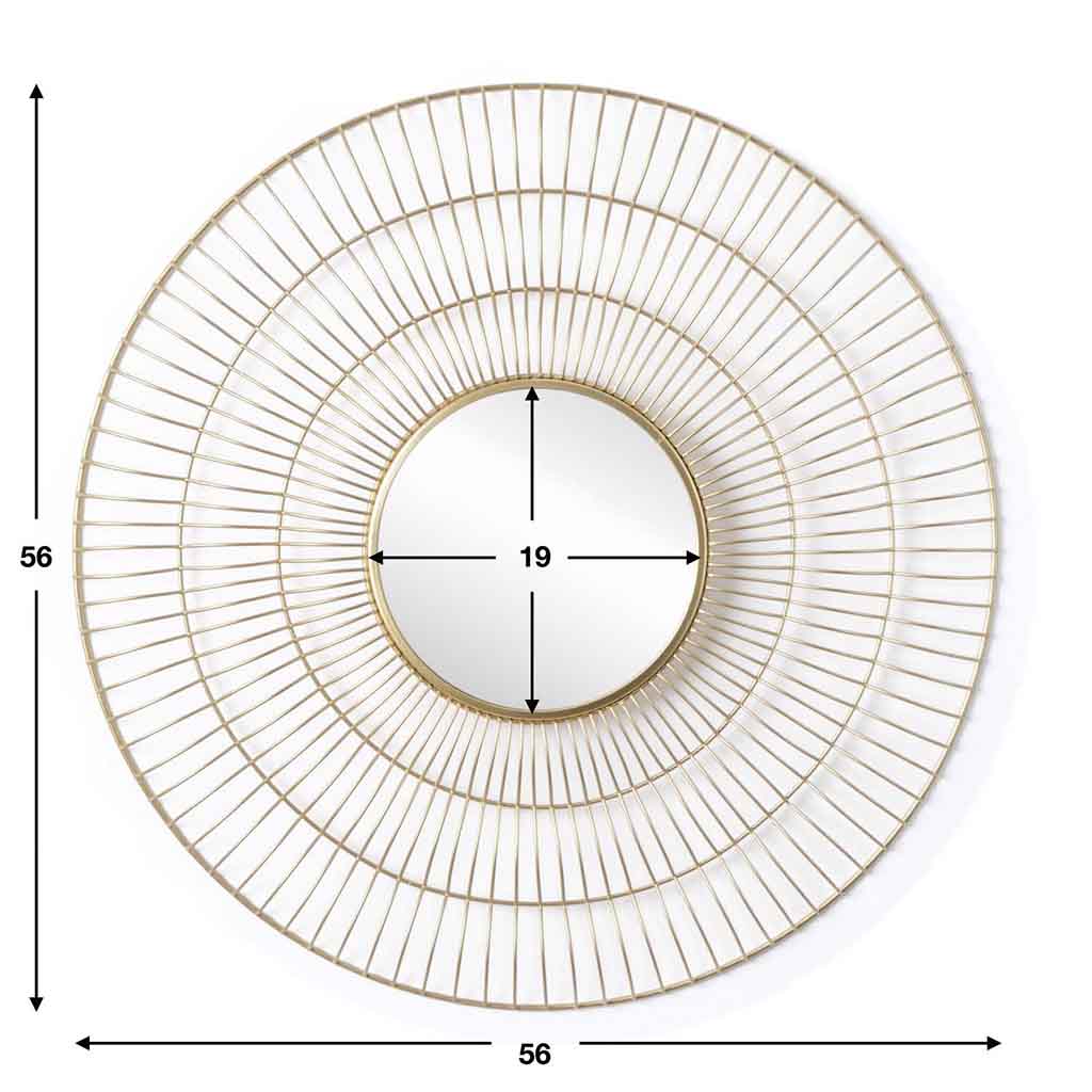 Espejo Ring Metal Rayas Dorado BVS