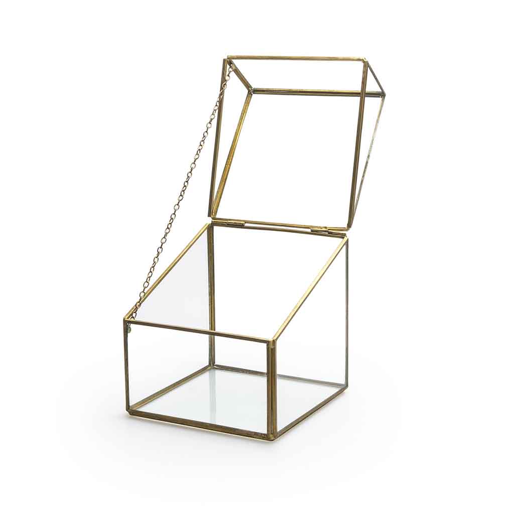 Caja Deco Retro Transparente Dorado BVS