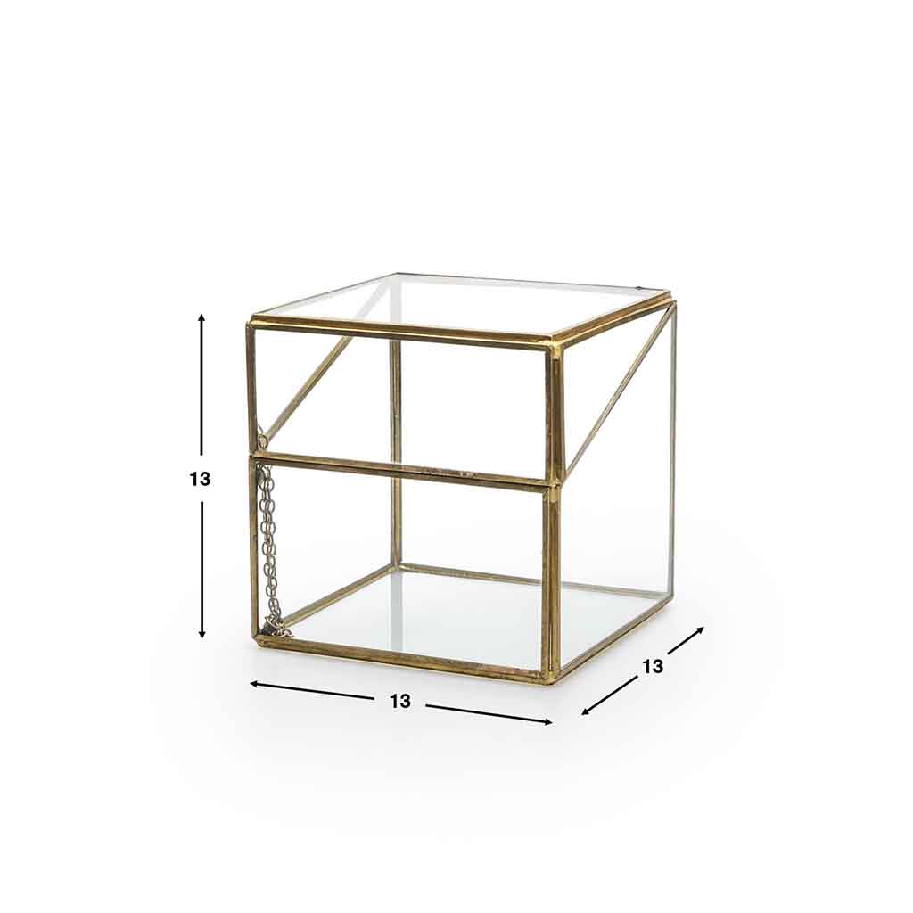 Caja Deco Retro Transparente Dorado BVS