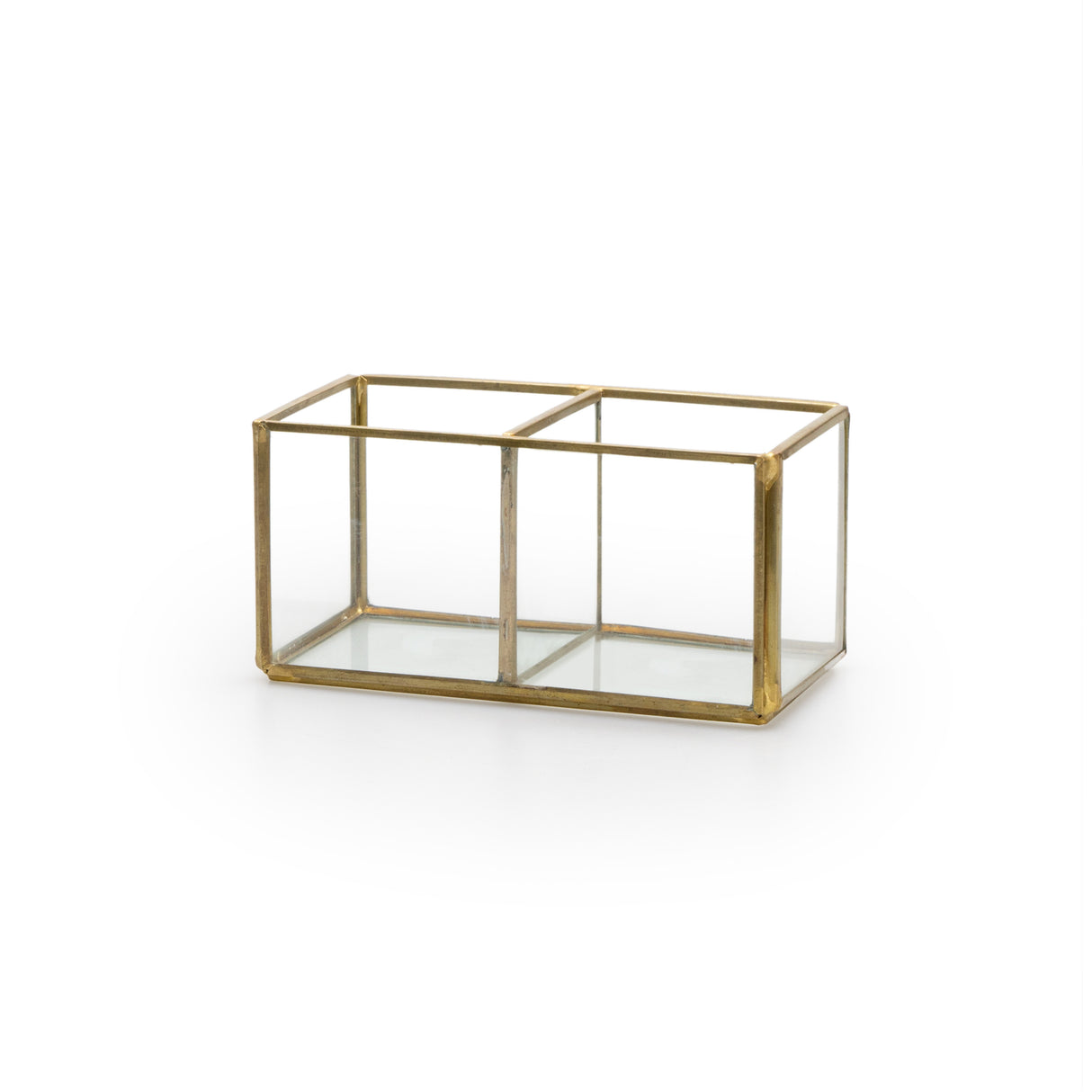 Caja Deco Metal Dorado 2 Huecos BVS