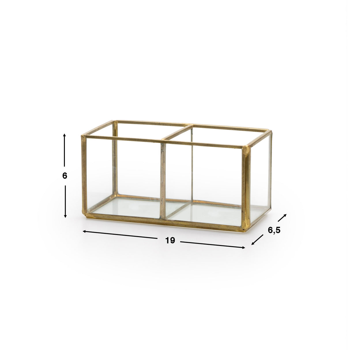 Caja Deco Metal Dorado 2 Huecos BVS