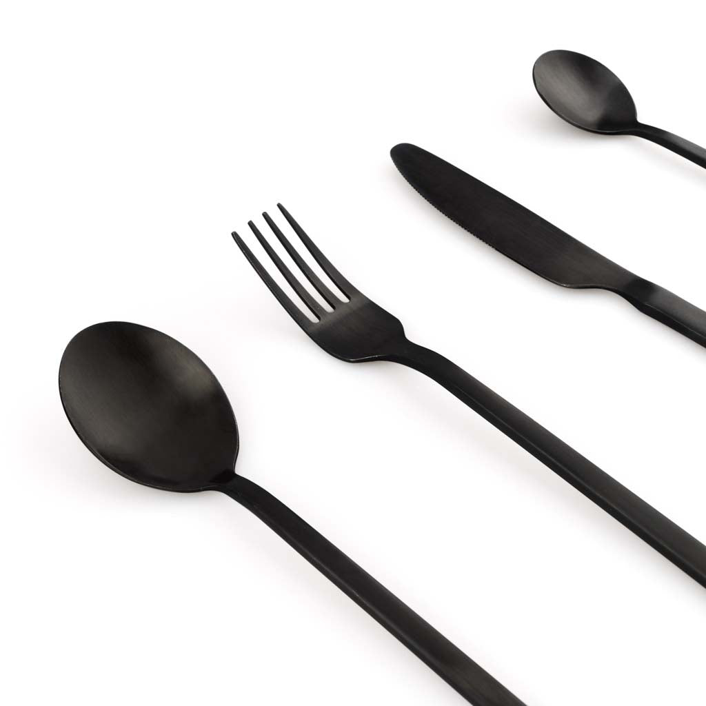 Set 4 Cubiertos Chic Table Minimal Negro BVS