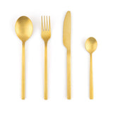 Set 4 Cubiertos Chic Table Minimal Dorado BVS