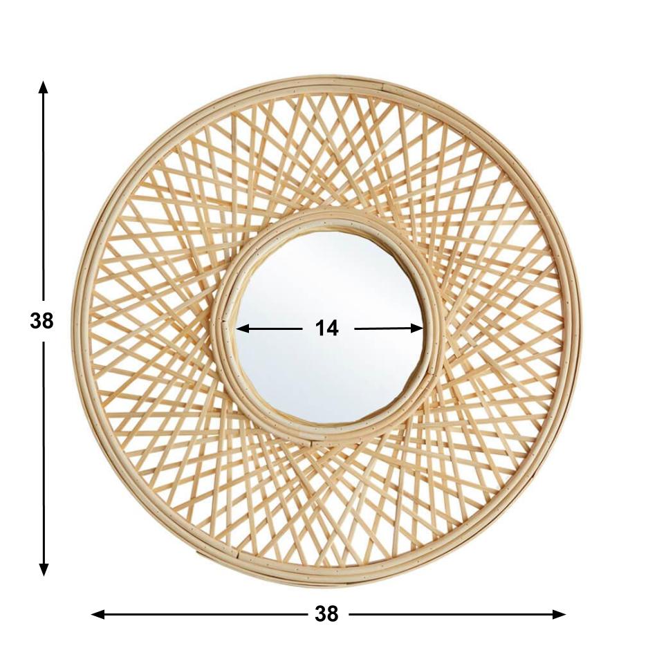 Espejo Ubud Redondo Bambu BVS
