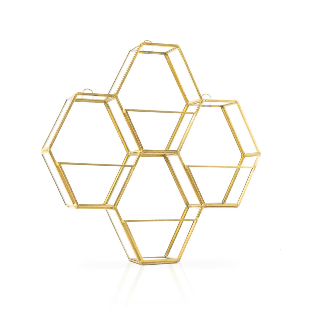 Estantería Retro Multi Hexagon Dorado BVS