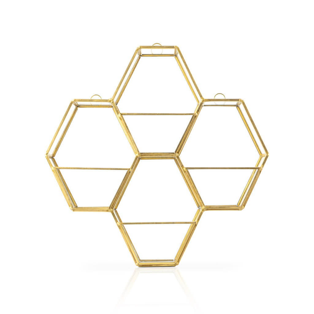 Estantería Retro Multi Hexagon Dorado BVS