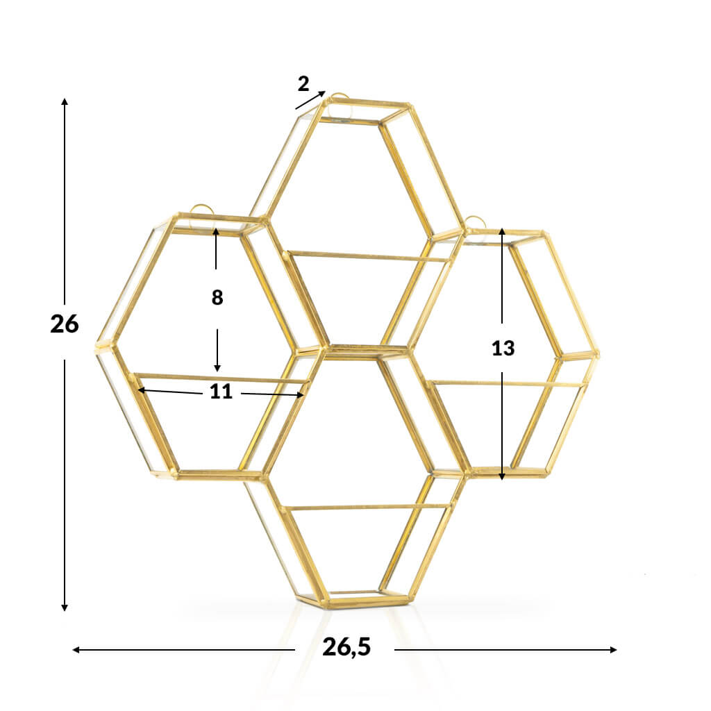 Estantería Retro Multi Hexagon Dorado BVS