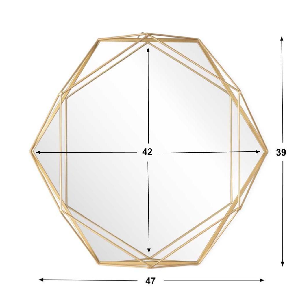 Espejo 3D Metal Dorado BVS