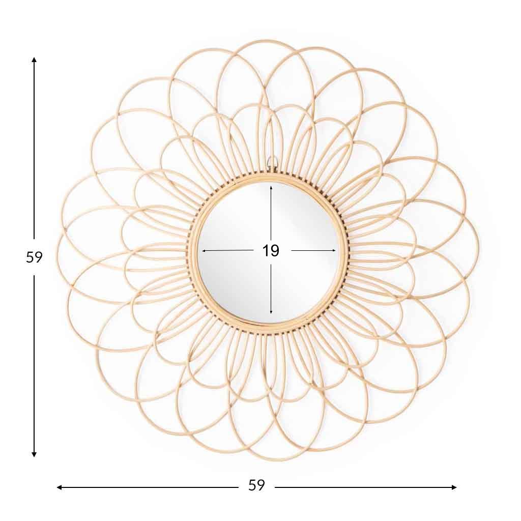 Espejo Mele Flor Natural BVS