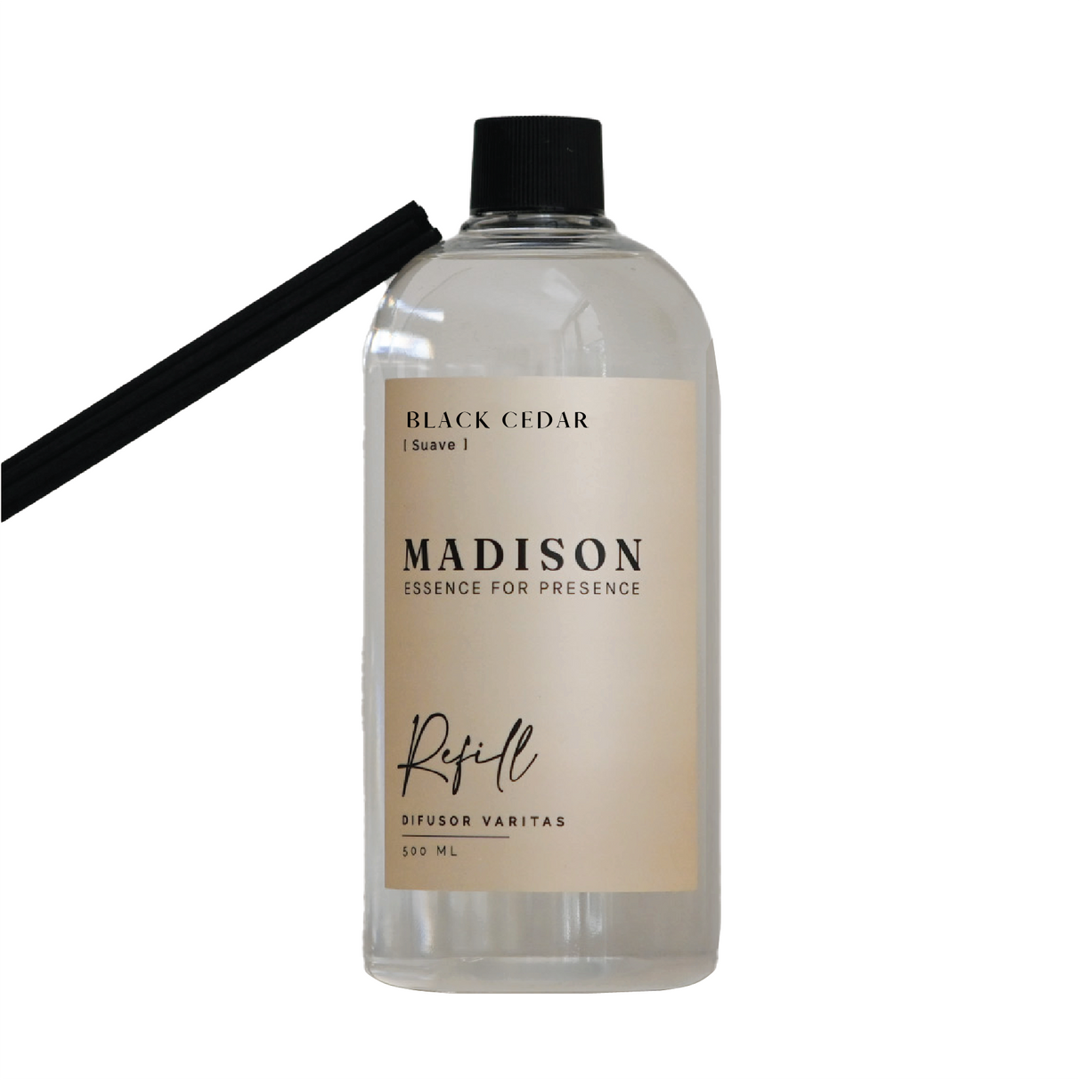 Difusor Transparente 150 Ml + Refill 500 Ml Black Madison