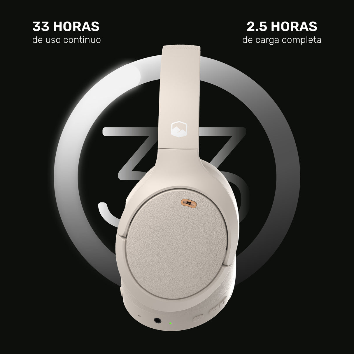 Audifonos Bluetooth Inalambrico BeatMaster ANC Cream