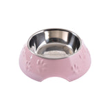 Plato Huellitas Rosado Para Perro S Mascan