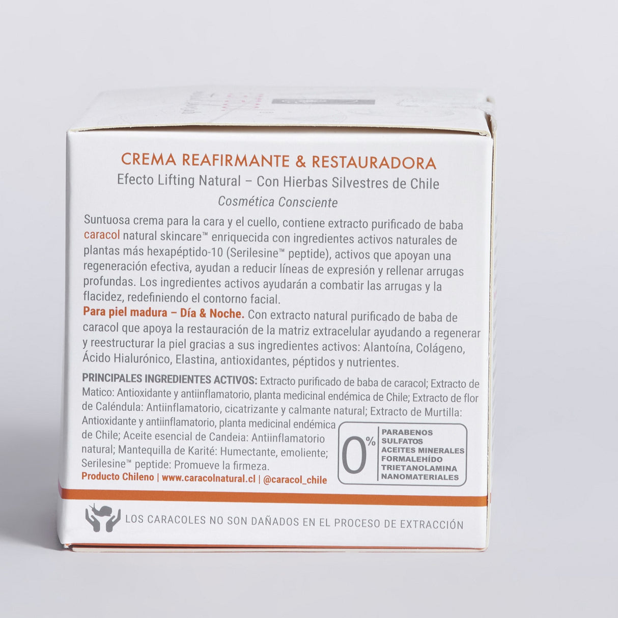 Crema Reafirmante Restauradora Facial Caracol Natural 50 ml