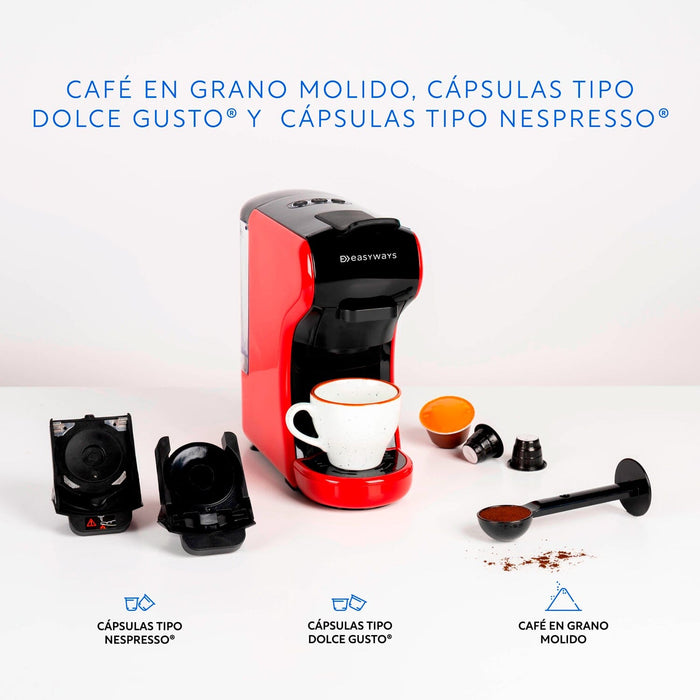 Cafetera Expresso Milano Coffee 3 en 1 Roja EasyWays