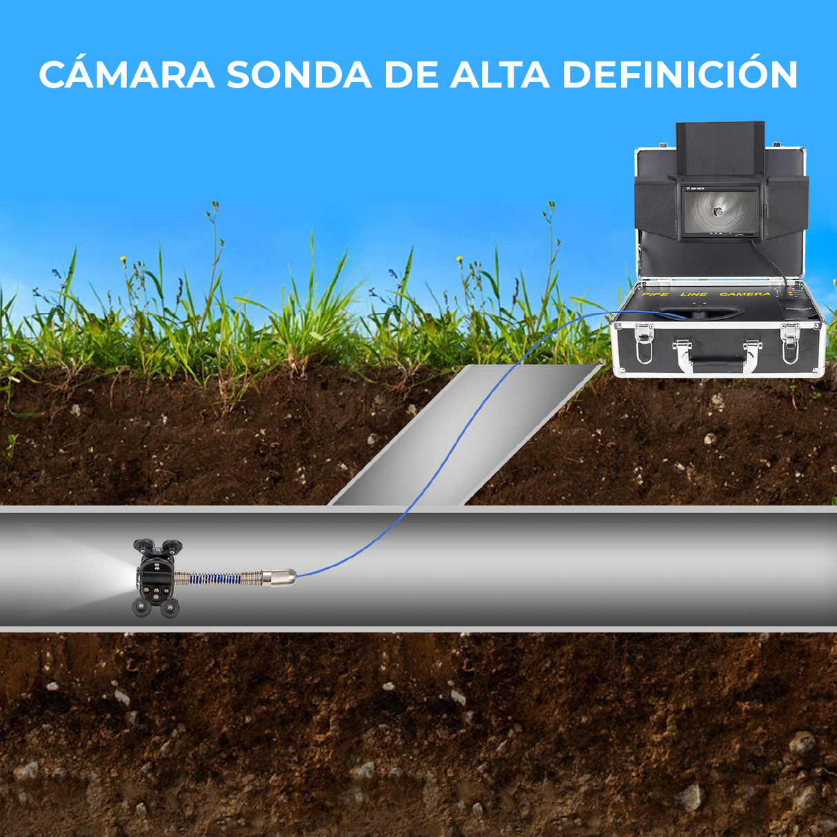 Cámara Inspección de Tuberías Endoscopio Industrial Waterproof H6