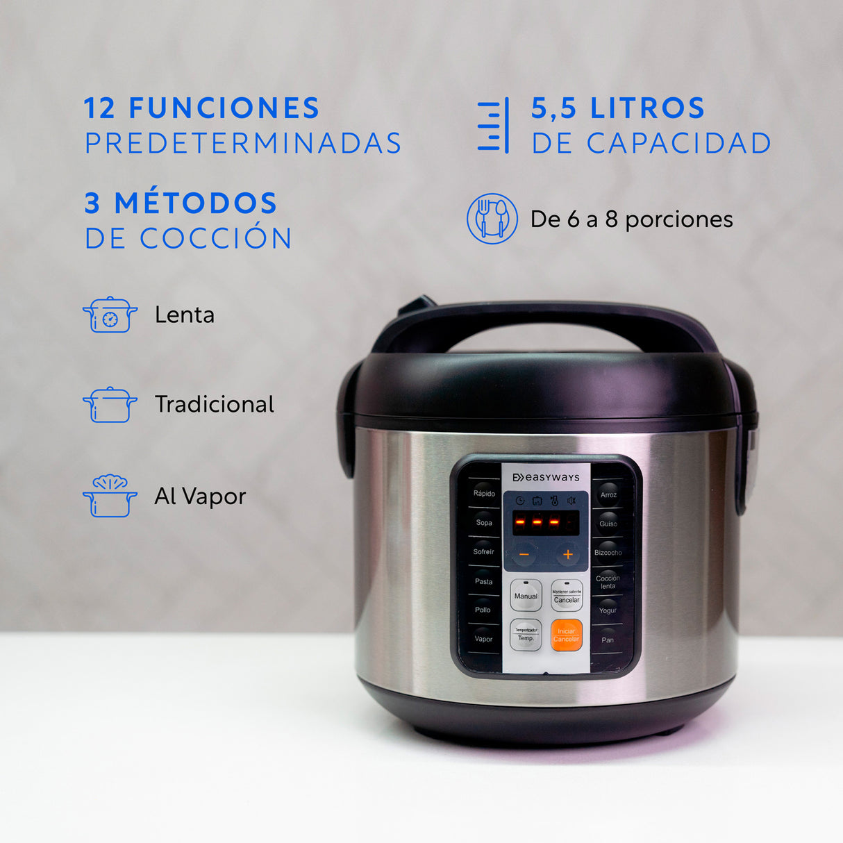 Olla de Cocción MultiCooker Pro 5,5 L EasyWays