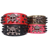 Collar Perro Calavera Puntas Redondas 2Xl Rojo Mascan