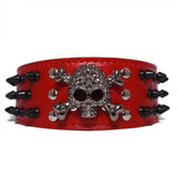 Collar Perro Calavera Puntas Redondas 2Xl Rojo Mascan