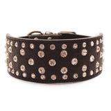 Collar Perro Con Diamantes Eco Cuero 2Xl Negro Mascan